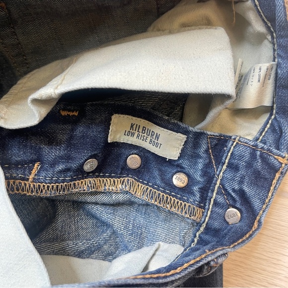 Abercrombie Kilburn Low Rise Boot Button Fly Dark Wash Denim Jeans Boys 14 Slim - Picture 14 of 14